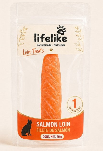 Loin Treats: filete de salmón Lifelike, 1 solo ingrediente