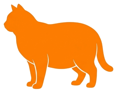 Silueta de gato con sobrepeso